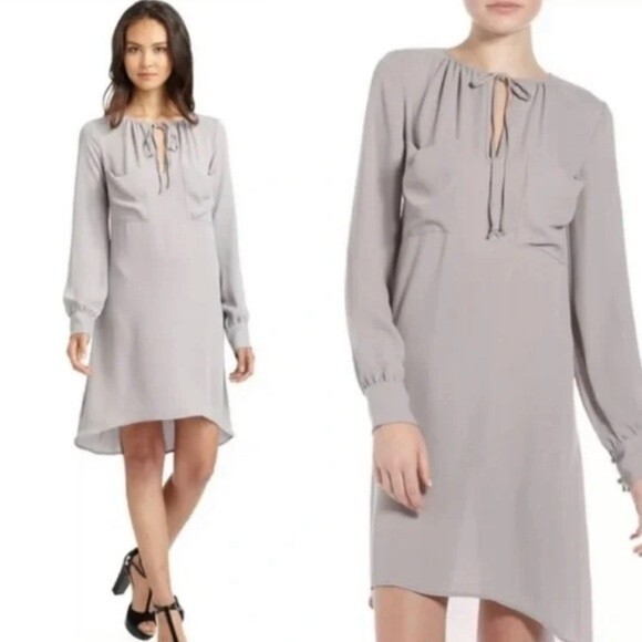 BCBG MaxAzria Size S Darell‎ Opal Grey Tunic Dress Breezy Lagenlook Scandi - Picture 1 of 9